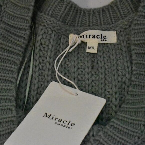 Miracle Long Sleeve Pullover Cable Knit Chunky Boho Sweater Size M/L - Picture 3 of 10